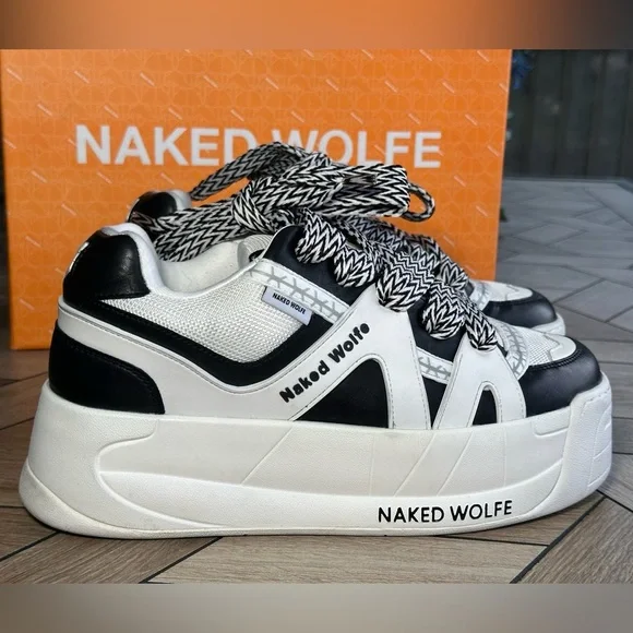 Original Naked Wolfe Black and White Unisex Sneakers - Picture 5 of 17
